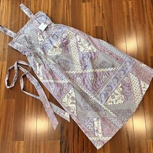 New NWT Laundry Shelli Segal Purple Dress Maxi Paisley Patchwork Print Nap Sz 10